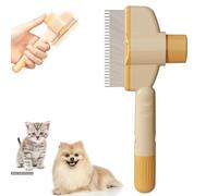 CHUNLIGOUJI Self-Cleaning Flea Comb for Pets, Self-Cleaning Cat Comb, Hair Brush, Flea Comb, Comb for Removing Pet Hair, Flea Comb, Grooming Brush (yellow1pcs)
