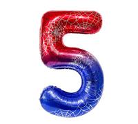 CHUNLINLAODA 40 Inch Giant Spider Web Number Birthday Balloon, Spider Theme Number Foil Balloon, Number 5 Balloons for Boys Birthday Baby Shower Anniversary Supplies (Multicolor C)