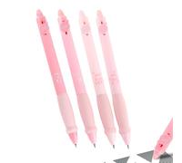 CHUNLINLAODA 4PCS Cute Retractable Erasable Gel Pens Erasable Gel Pens Erasabl/e P/ens Cute Bear Ge/l Ink Pe/n 0.5mm Blue Ink Pe/ns with Rubber Eraser on the End for School Office Supplies (Pink)