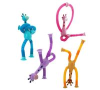 CHUNLINLAODA 4PCS Telescopic Suction Cup Giraffe Toy Cartoon Giraffe Telescopic Toy Giraffes Educational Toys Parent-Child Interactive Decompression Toys Fun Birthday Gifts for Kids (Multicolor 1)