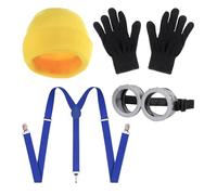 CHUNLINLAODA 4PCS Yellow Costume Set for Cosplay Yellow Cosplay Costume Accessories Set Yello/w Costum/e Cospla/y Halloween Costum/es for Adults Children Costu/me Accessories Carnival (Dark blue)