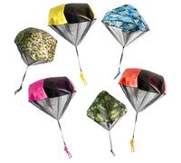 CHUNLINLAODA 6 PCS Parachute Toys for Kids Children's Parachute Toy Parachut/e Toy Hand Throw Parachut/e Flying To/ys Parachu/te Children's To/y Outdoor Creative Craft T/oy For Children (Army green)