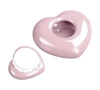 CHUNLINLAODA Heart Keepsake Urn for Human and Pet Ashes - Handcrafted Mini Ceramic Cremation Container (Pink)