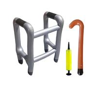 CHUNLINLAODA-Inflatable Zimmer Frame Blow Up Walking Stick Inflatable Walker Inflatable Walking Stick Set Inflatable Zimmer Frame Walking Stick Toy for Carnival Fancy Dress Birthday Gag (Silver Gray)