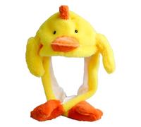 CHUNLINLAODA Yellow Duck Hat with Moving Ears Animal Hat Ear Moving Plush H-at Funny Ha-t with Mov-ing E-ars Warm Winter for Adults Festival Cosplay Costume Gift