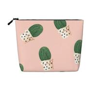 CHUNMINW Cactus red Print Cosmetic Bag for Women,Zipper Makeup Bag Travel Cosmetic Toiletry Bag Organizer Waterproof, Black, One Size