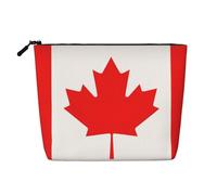 CHUNMINW Canadian flag Print Cosmetic Bag for Women,Zipper Makeup Bag Travel Cosmetic Toiletry Bag Organizer Waterproof, Black, One Size