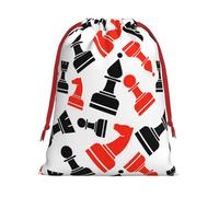 CHUNMINW Chess print Soft Velvet Christmas Large Drawstring Gifts Bag Personalized Present Bag for Wedding Birthday