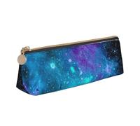 CHUNMINW Cool star river Print Minimalist Triangular Leather Pencil Case Cosmetic Organizer with Full-Print for Travel Work