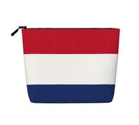 CHUNMINW Dutch flag Print Cosmetic Bag for Women,Zipper Makeup Bag Travel Cosmetic Toiletry Bag Organizer Waterproof, Black, One Size