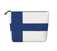 CHUNMINW Finnish flag Print Cosmetic Bag for Women,Zipper Makeup Bag Travel Cosmetic Toiletry Bag Organizer Waterproof, Black, One Size