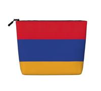 CHUNMINW Flag of Armenia Print Cosmetic Bag for Women,Zipper Makeup Bag Travel Cosmetic Toiletry Bag Organizer Waterproof, Black, One Size