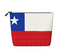 CHUNMINW Flag of Chile Print Cosmetic Bag for Women,Zipper Makeup Bag Travel Cosmetic Toiletry Bag Organizer Waterproof, Black, One Size