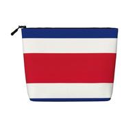 CHUNMINW Flag of Costa Rica Print Cosmetic Bag for Women,Zipper Makeup Bag Travel Cosmetic Toiletry Bag Organizer Waterproof, Black, One Size