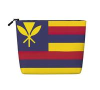 CHUNMINW Flag of the Kingdom of Hawaii Print Cosmetic Bag for Women,Zipper Makeup Bag Travel Cosmetic Toiletry Bag Organizer Waterproof, Black, One Size