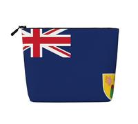 CHUNMINW Flag of the Turks and Caicos Islands Print Cosmetic Bag for Women,Zipper Makeup Bag Travel Cosmetic Toiletry Bag Organizer Waterproof, Black, One Size