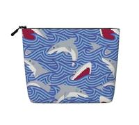 CHUNMINW Foraging fish Print Cosmetic Bag for Women,Zipper Makeup Bag Travel Cosmetic Toiletry Bag Organizer Waterproof, Black, One Size