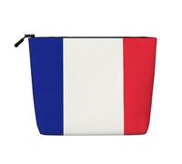 CHUNMINW French flag Print Cosmetic Bag for Women,Zipper Makeup Bag Travel Cosmetic Toiletry Bag Organizer Waterproof, Black, One Size