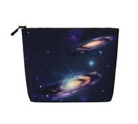 CHUNMINW Galaxy in The Universe Print Cosmetic Bag for Women,Zipper Makeup Bag Travel Cosmetic Toiletry Bag Organizer Waterproof, Black, One Size