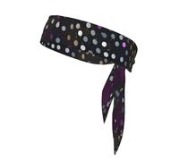 CHUNMINW Glitter Sequin Spot Print Headband Tie Sports Head Tie for Soccer, Bikers, Yoga Adjustable for Men Women
