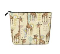 CHUNMINW Hand Drawn Giraffes Print Cosmetic Bag for Women,Zipper Makeup Bag Travel Cosmetic Toiletry Bag Organizer Waterproof, Black, One Size