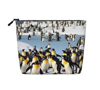 CHUNMINW Happy Penguin Print Cosmetic Bag for Women,Zipper Makeup Bag Travel Cosmetic Toiletry Bag Organizer Waterproof, Black, One Size