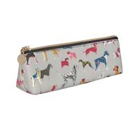 CHUNMINW Hound Dog. Print Minimalist Triangular Leather Pencil Case Cosmetic Organizer with Full-Print for Travel Work, White, One Size, Stylish