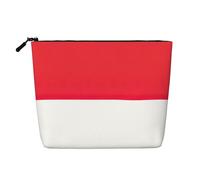 CHUNMINW Indonesian flag Print Cosmetic Bag for Women,Zipper Makeup Bag Travel Cosmetic Toiletry Bag Organizer Waterproof, Black, One Size