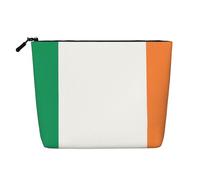 CHUNMINW Irish flag Print Cosmetic Bag for Women,Zipper Makeup Bag Travel Cosmetic Toiletry Bag Organizer Waterproof, Black, One Size