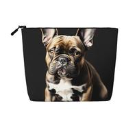 CHUNMINW long ears french bulldog Print Cosmetic Bag for Women,Zipper Makeup Bag Travel Cosmetic Toiletry Bag Organizer Waterproof, Black, One Size