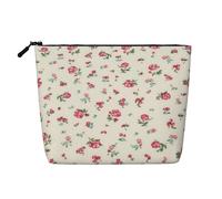 CHUNMINW lovely sweet red cherry Print Cosmetic Bag for Women,Zipper Makeup Bag Travel Cosmetic Toiletry Bag Organizer Waterproof, Black, One Size