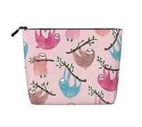 CHUNMINW Naughty Sloth Print Cosmetic Bag for Women,Zipper Makeup Bag Travel Cosmetic Toiletry Bag Organizer Waterproof, Black, One Size