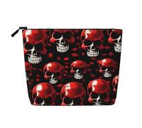 CHUNMINW Red Skeletons Print Cosmetic Bag for Women,Zipper Makeup Bag Travel Cosmetic Toiletry Bag Organizer Waterproof, Black, One Size