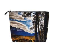 CHUNMINW Rocky Mountain Range Print Cosmetic Bag for Women,Zipper Makeup Bag Travel Cosmetic Toiletry Bag Organizer Waterproof, Black, One Size