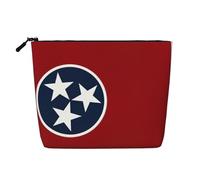 CHUNMINW Tennessee state flag Print Cosmetic Bag for Women,Zipper Makeup Bag Travel Cosmetic Toiletry Bag Organizer Waterproof, Black, One Size