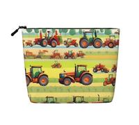 CHUNMINW tractor farming Print Cosmetic Bag for Women,Zipper Makeup Bag Travel Cosmetic Toiletry Bag Organizer Waterproof, Black, One Size