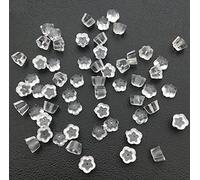 Chunney 500PCS Flower Silicone Earring Backs, Clear, 5mm, 3.5mm Thick, Soft, Durable, Comfortable, Transparent