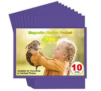 CHUNNIAO Purple Magnetic Picture Frame 4X6 for Refrigerator 10 Pack,Photo Magnets Sleeves
