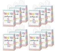 CHUNNIN 24 Pcs We Appreciate You Paper Gift Bags Thank for All You Do Goodie Bag with Handle Be Thankful to Teacher Doctor Staff Treat Bag Decoration for Thank Party Favors Congratulations Supplies