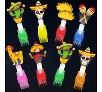 CHUNNIN 36 PCS Mexican Party Favors Fiesta LED Finger Lights, Glow in the Dark Fifth of MayDe Mayo Fiesta Party Finger Light Bulk for Chriatmas Goodie Treat Bags Stuffers Taco Birthday Party Supplies