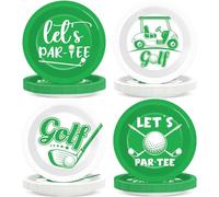 CHUNNIN 48Pcs Golf Party Paper Plates for Birthday Table Supplies 7" Golf Themed Sports Ball Disposable Dessert Plates for Par-Tee Kids Birthday Party Favors Decorations