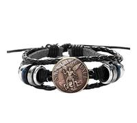 CHUNNUAN Legend Archangel St.Michael Leather Bracelet St.Michael Protect Us Saint Shield Protection Justice Charm Bracelet Amulet-Style 3