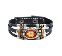 CHUNNUAN Mysterious Metatron Cube Bracelet Sacred Geometry Flower of Life Glass Snap Button Braided Leather Bracelets Women Men Jewelry-Style 3