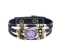 CHUNNUAN Mysterious Metatron Cube Bracelet Sacred Geometry Flower of Life Glass Snap Button Braided Leather Bracelets Women Men Jewelry-Style 5