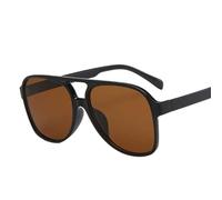 CHUNNUAN Vintage Oversized Sunglasses Women Retro Big Frame Sun Glasses Female Black Yellow Ins Style Square Glasses-C03