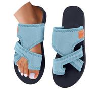 CHUNOTU Women's Sandals & Slides Wide Fit Arch Support Orthopedic Mesh Slippers Summer Breathable Slip On Walking Flat Shoes Sandals for Woman 2026, A06-Sky Blue, 6