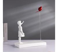 ChunRan Li89 Love Balloon and Flying Girl Statue Inspired by Banksy Artwork Modern Sculpture Home Decoration Statue Decoration Large Gift