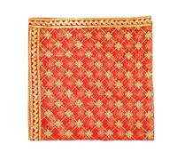 Chunri Backdrop Red Decorative Backdrop Netted Cloth Pooja Chunari Chunri(Size:-21'' x 41'') Chunni Puja Indian Traditional Festival Decoration MATA Ki Chunri for Statue Chowki Aasan Mat Posters Frame