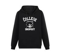 CHUNTUO College Dropout Black Hoodie Graphic Mens Sweatshirts Unisex Hooded M