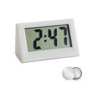 ChunXin Small Digital Clock,Small Digital Travel Alarm Clock,Mini Portable Display Cl/ock,Di/gital Travel Alarm Cl/ock with LCD Display,Di/gital Electronic Clo/ck,Non Ticking Al/arm Cloc/k#White